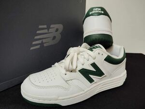 新品23.5cmニューバランス（newbalance）レディーススニーカーBB480LNGホワイトグリーン白緑