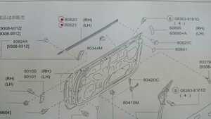 ◎スカイラインGT-R BCNR33 R33系 ドア ベルト モール 水切りモール　左右どちらか1本　片側分 純正 新品