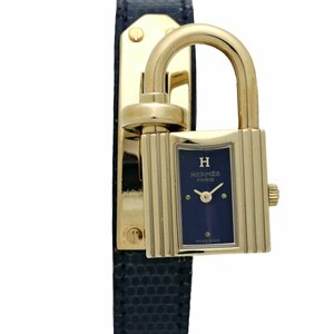 HERMES エルメス ケリーウォッチ KE1.201.670/LBL GP(ゴールドメッキ)xリザード レディース/130276【中古】【腕時計】