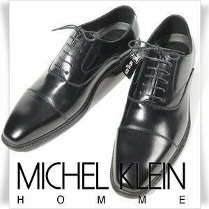 新品1円～★定価1万 MICHEL KLEIN PARIS ミッシェルクラン オム マドラス社製 メンズ 牛革レザービジネスシューズ 25.5cm 黒 ◆4117◆