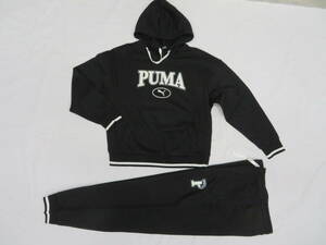 921　プーマ PUMA SQUAD スウェットフーディー＆パンツ　黒（M）