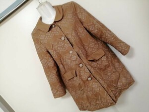 jjyk3-1810 ■ chambre de charme ■ シャンブルドゥシャーム コート アウター 刺繍生地 ウール混 茶 ブラウン キャメル F M