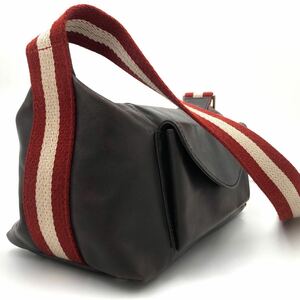 1円 【美品】 BALLY バリー ショルダーバッグ ビジネス メンズ トレインスポッティング ダークブラウン レザー 通勤 仕事鞄 メッセンジャー