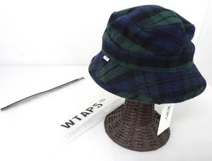 タグ付き！ WTAPS ダブルタップス BUCKET HAT バケットハット チェック ブルー グリーン 青 緑 帽子