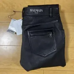 ★即決専用価格★バルマンPantalon Biker Cuir Hommeレザー