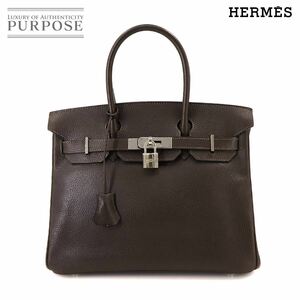 エルメス HERMES バーキン30 ハンド バッグ ヴァッシュリエージュ エベンヌ □K刻印 シルバー 金具 Birkin 90235832