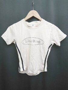 ◇ ⊂Φ U by SPICK&SPAN Darling ロゴライン 半袖 Tシャツ　カットソー サイズフリー アイボリー レディース P