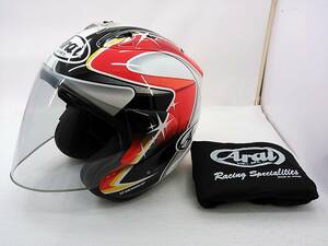 【送料無料】使用極わずか 美品 Arai アライ SZ-RamⅢ SZ-Ram3 AOYAMA アオヤマ Mサイズ ジェットヘルメット 青山博一