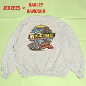 【希少】JERZEES×HARLEY-DAVIDSON　コラボスウェット　ジャージーズ　ハーレーダビッドソン　オーバーサイズ　バックプリント　USA製　90s