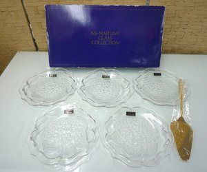 超美品 NS-NARUMI GLASS COLLECTION ナルミ グラス デザート皿 ５枚セット 直径17.5cm ガラス皿 札幌市手稲区