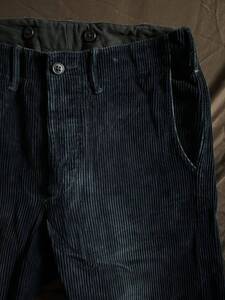 【名作】極美品 RRL INDIGO CORDUROY TROUSER ダブルアールエル 太畝 コーデュロイ 本藍染 インディゴ トラウザー パンツ 激渋 29