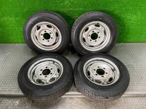 185/75R15 DONLOP VAN 01 2021年製 ラジアルタイヤ 夏 4本 鉄ホイールセット 15×5.5J PCD118 6穴