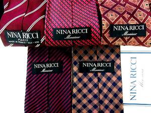 卸価格■５本 全同一 ブランド ネクタイ セット■№6788■ ニナリッチ【NINA RICCI】 ５本 まとめ売■ 