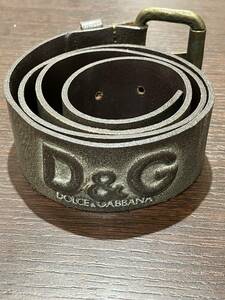 #5 D&G ドルガバ ベルト レザー ブラウン JC0FJB　D&G DOLCE&GABBANA★イタリア製 ドルガバ ドルチェ&ガッバーナ　現状品