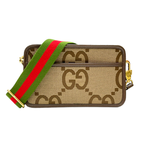 グッチ GUCCI GGジャンボ ミニバッグ 696075 ジャンボGGキャンバス/レザー ショルダーバッグ レディース 中古