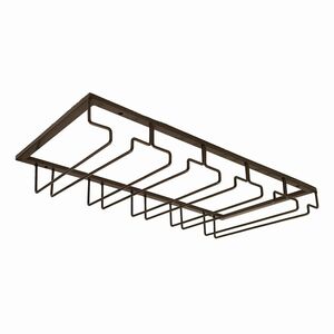 ワイングラスホルダー グラスハンガー 吊り下げ式 シンプル (5列タイプ, ブラウン)
