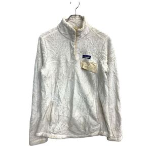 Patagonia フリースジャケット Mサイズ パタゴニア レディース ホワイト ハーフスナップボタン 古着卸 アメリカ仕入 t2411-3043