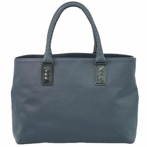 本物 ボッテガ ヴェネタ BOTTEGA VENETA マルコポーロ トートバッグ ハンドバッグ PVC ネイビー