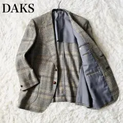 【美品】DAKS　ツイードジャケット　くるみボタン　チェック柄