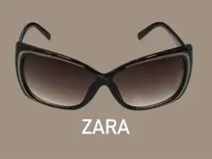 ZARA サングラス　ウェリントン　べっ甲　度なし　大きめ　ブラウンレンズ