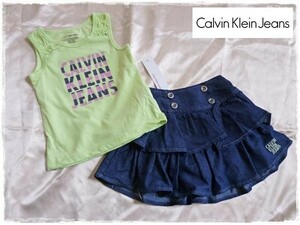 カルバンクラインジーンズ　２点　セットアップ　4T　100cm　女の子　子供　Calvin Klein Jeans　アメリカ直輸入　海外並行輸入