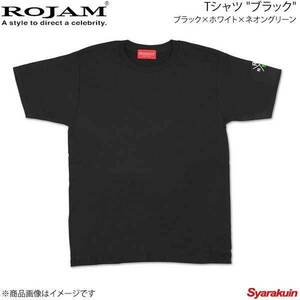 ROJAM ロジャム Tシャツ ブラック ユニセックスモデル/レディースモデル ブラック×ホワイト×ネオングリーン サイズ：S 70-T202-2S