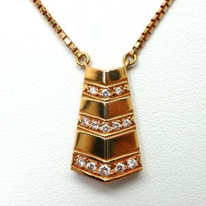 1円〜!!POLA jewelry(ポーラジュエリー)▼K18 天然ダイヤモンドネックレス▼D 約9.8g 約41-46cm diamond FA1/FA1 S1033