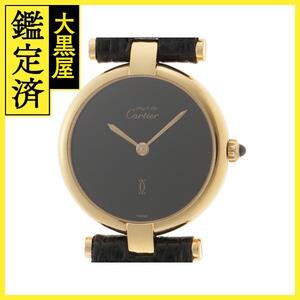 Cartier　カルティエ　時計　マストヴァンドーム　84977913　クォーツ　レディース　SV/革　ブラック　2148103739392【207】