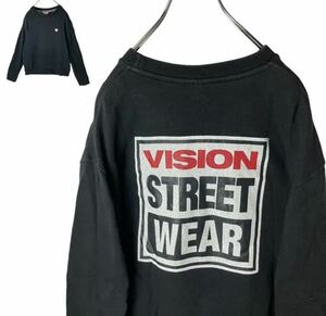 グッドデザイン！VISION STREET WEAR でかロゴスウェット 刺繍ロゴ