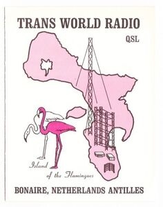 フォルダー式ベリカード　Trans World Radio-Bonaire １９６６年　ＢＣＬ　記名なし