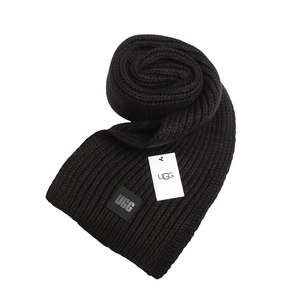 アグ UGG W Chunky Rib Knit Scarf マフラー 20166-BLK レディース ブラック マフラー