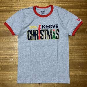 K-LOVE 2016年 クリスマスツアー リンガー Tシャツ GILDAN Sサイズ 音楽 バンド 音楽アプリ フェス VIP USA古着