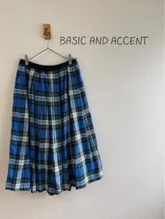 BASIC AND ACCENT チェックロングスカートK50