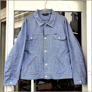 ★エディーバウアー　00s　ピンストライプ　ジャケット　size L　ビッグサイズ★検 古着 短丈 ワーク アウトドア 90s