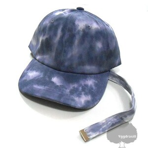 YGG★ロングストラップ 帽子 薄紫 タイダイ 絞り染めカラー ムラ染め 紺 ネイビー系 g-dragon ジヨン