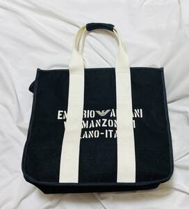 美品 EMPORIO ARMANI エンポリオアルマーニ via manzoni 31 イーグルロゴ 大型トートバッグ ショルダーバッグ ポーチ付き メンズ 男女兼用