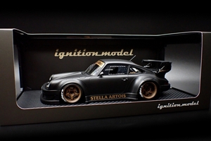  イグニッションモデル 1/18 RWB ポルシェ 930 マットブラック/SSRプロフェッサー SP1タイプ18インチ (ブロンズ)