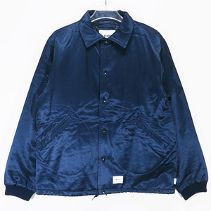 WTAPS ダブルタップス 18SS COACH/JACKET.RACO.SATIN 181TQDT-JKM01 コーチ ジャケット コットン レーヨン サテン ネイビー アウター Apz