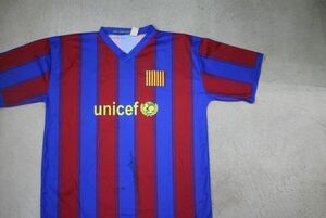 【古着GAME TOPS SOCCER ユニフォームTシャツ青XL】FCバルセロナバルサメッシ10フットボールワールドカップW杯MESSI