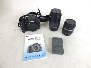 ◆ Canon キャノン EOS KISS DIGITAL X デジタル一眼レフ EF-S 18-55mm 1:3.5-5.6 II USM EF 55-200mm 1:4.5-5.6 II USM 中古 241209G3427