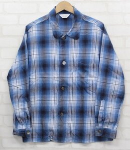 4T2048■UNUSED US0968 cotton ombre check pajama shirt アンユーズド コットンオンブレチェックパジャマシャツ