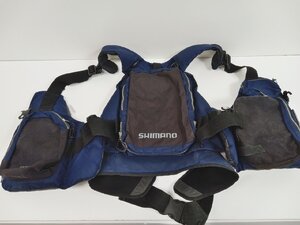 [11D-611-076-3] SHIMANO シマノ サーフベスト フリーサイズ ネイビー ヨゴレ有 中古