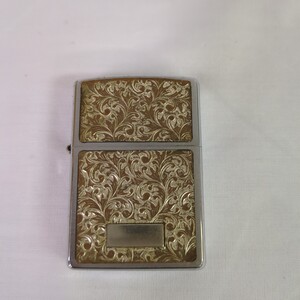 #1041 Zippo ジッポ ベネチアン 唐草 花 両面加工 希少 ZIPPO オイルライター ヴィンテージ USA ライター 喫煙具