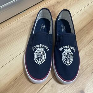 未使用 Brooks Brothers ブルックスブラザーズ SPERRY コラボ スニーカー US10 28cm スリッポン シューズ メンズ ネイビー