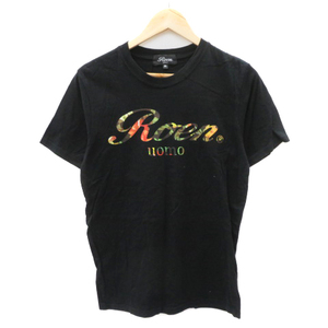 ロエン Roen Tシャツ カットソー 半袖 プリント M マルチカラー 黒 ブラック /YK12 メンズ