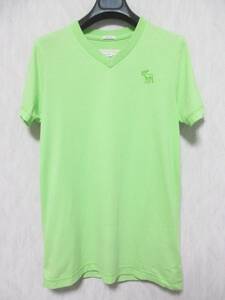 アバクロンビー&フィッチ アバクロ Tシャツ 半袖 ロゴ メンズ S 黄緑 irmri yg3382