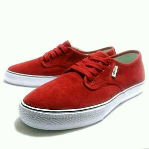 未使用/gravis/SLYMS2 SUEDE/グラビス/スリムズ2 スエード/天然皮革/ローカット/スニーカー/US9.5=27.5cm/red×white②