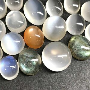 (天然ムーンストーンおまとめ90ct)j ルース 裸石 宝石 ジュエリー jewelry moon stone シラー効果 パワーストーン カボション i