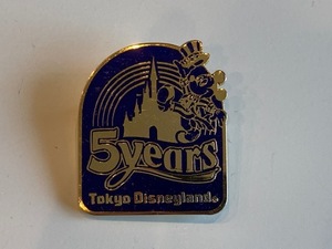 ◆祝！ファンタジースプリングス◆TDL東京ディズニーランド5周年 ピンバッジ 1988年 ミッキー◆