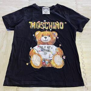 MOSCHINO モスキーノ　プリントTシャツ　くま　クマ　ビッグサイズ　XXL ブラック　黒　Y